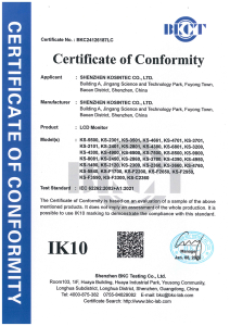 IK10证书 BKC24126188LC-SHENZHEN KOSINTEC-LCD Monitor-IK10 Cert(1)_00